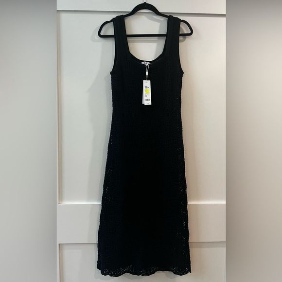 NWOT 525 America Crochet Tank Dress Black Size Medium Women’s - Picture 1 of 11